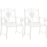 CLP Metalen stoel Punjab met armleuningen (SET van 2 stuks) - Wit