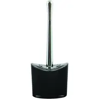 Spirella MSV Toiletborstel in houder/wc-borstel Aveiro - PS kunststof/rvs - zwart/zilver - 37 x 14 cm - Toiletborstels