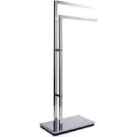 Spirella MSV Handdoeken rek badkamer - zilver chroom metaal - 30 x 85 cm - Handdoekrekken