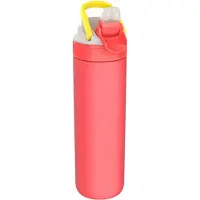 Kambukka Lagoon geïsoleerde waterfles 600 ml - Fluo Fantasy met geïntegreerd rietje - Fluo Rood
