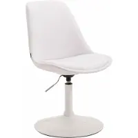 CLP Essstoel Maverick, kunstleer, draaibaar en traploos verstelbaar, wit. Frame: wit