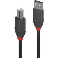Lindy 36677 USB-kabel USB 2.0 USB-A stekker, USB-B stekker 10.00 m Zwart