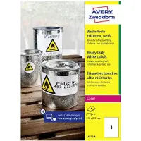 Avery-Zweckform L4775-8 Folie-etiketten 210 x 297 mm Polyester folie Wit 8 stuk(s) Permanent hechtend Laser (kleur), Laser (zwart/wit), Kopiëren (kleur),