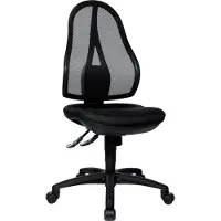 Topstar OP200G20H Draaistoel met rugleuning, Open Point SY, zonder armleuningen - zwart, veiligheidsdubbele wielen geschikt voor alle vloeren