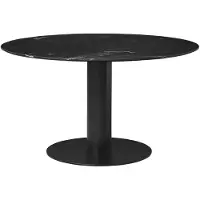 Gubi 2.0 Eettafel Ø130 cm | Black Marquina Marble