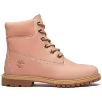 Timberland Dames Roze premium leren enkellaarsjes (39.5 W), Leer, Plat, Veters, Casual TB0A5M5NA8M1