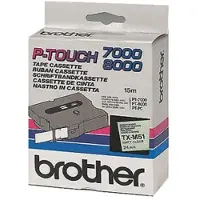 Brother TX-M51 'extreme' tape mat zwart op transparant, glanzend 24 mm (origineel)