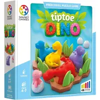SmartGames Tiptoe Dino - 3D Logisch Denkspel - 48 Educatieve Puzzelopdrachten - Solospel voor Kleuters & Jonge Kinderen - Vanaf 4 Jaar