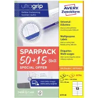Avery-Zweckform 6175-65 Universele etiketten 105 x 48 mm Papier Wit 65 vellen Permanent hechtend Inkjet, Laser (zwart/wit), Laser (kleur), Kopiëren