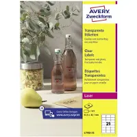 Avery Zweckform L7782-25 crystal clear etiketten 63,5 x 38,1 mm (525 etiketten)