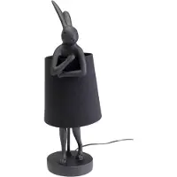 Kare Tafellamp Animal Rabbit, zwart, Woon-/ Eetkamer, Textiel / Stof / Zijde, Design, Tafellamp