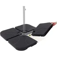 Sensahome - Parasolstandaard, vulbaar, 4-delig - Parasolstandaard - Parasolhouder - 50x50x7 cm - Zwart