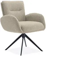 Bommel Wonen Armstoel Skye - vast - stof Lodge Clay - pocketvering - poot zwart