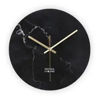 Sensahome Glazen wandklok 30 cm – minimalistisch marmeren design met een geruisloze uurwerk – Marble Thunder