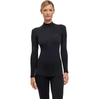 Falke - Dames thermokleding - W Longsleeved Shirt Turtleneck W Black voor Dames - Maat M - Blauw