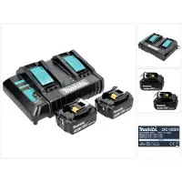 Makita Power Source Kit 18 V met 2x BL 1830 B 3.0 Ah accu ( 197599-5 ) + DC 18 SH dubbele lader ( 199687-4 )
