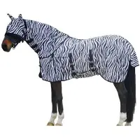 Waldhausen Zebra - Vliegendeken - Paardendeken - 125 cm - Zwart / Wit - 75 cm