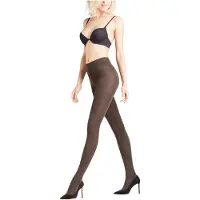 Falke Softmerino eenkleurig wol katoen panty dames bruin - maat 42-44