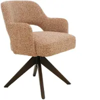 Bommel Wonen Armstoel Arabella - draaibaar - stof Cayenne Cognac - pocketvering - poot eiken donkerbruin