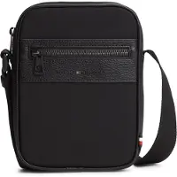 Tommy Hilfiger Schoudertas 'Logo Mixed Texture' zwart