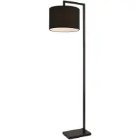 Lux.pro Standaardlamp, 161 cm, voetlamp, E27, max. 60W, staande lamp, metalen, zwart