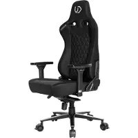 Ultradesk UDESK-TH-BK, gamingstoel voor de PC, draagvermogen 140 kg, kuipvormige zitting, stevige rugleuning, 160 cm, 195 cm