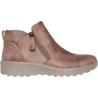 SKECHERS Dames Lovely Vibe Herfstbruine enkellaarsjes (41), Plat, 1 tot 3 cm, Ritssluiting, Casual 158952