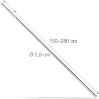 Relaxdays telescopische gordijnroede - 150 - 280 cm - rvs - zonder boren - uitschuifbare douchestang - zilver