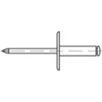 Toolcraft 160311 Open popnagel (Ø x l) 4.8 mm x 10 mm Staal Staal 250 stuk(s)