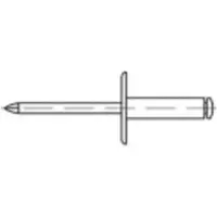 Toolcraft 160154 Open popnagel (Ø x l) 5 mm x 10 mm Aluminium Staal 250 stuk(s)