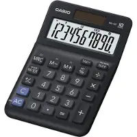 Casio MS-10F Bureaurekenmachine Zwart Aantal displayposities: 10 werkt op batterijen, werkt op zonne-energie (l x b x h) 149 x 101 x 148.5 mm