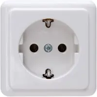 Kopp beschermcontactstopcontact, 1-voudig, opbouwmontage, systeem, kleur: arktis-wit, artikelnummer: 101802000