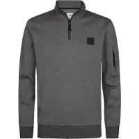 Petrol Industries - Heren Utility sweater met ritskraag steelhall - Zwart