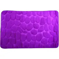 MSV Badkamerkleedje/badmat tapijt - kiezel motief - vloermat - paars - 50 x 80 cm - laagpolig - Badmatjes