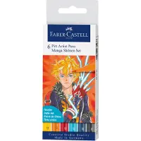 Faber-Castell Set de 6 Feutres Pitt Artist Pens Manga Shônen