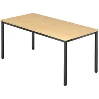 Hjh OFFICE PRO DORAN DQ16 D | 160x80 | Zwart - Esdoorn 160 x 80 met vierkante buis / Zwart