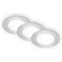 Briloner LED inbouwspot, slank model, set van 3, chroom mat, Ø 8,5 cm, 3W, neutraal wit