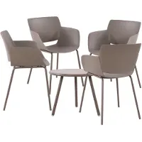 CLP Minota Tuinset - Set van Minot tafel en Alpena stoelen - weerbestendig - UV-bestendig - taupe 4 stoelen