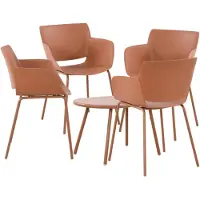 CLP Velvena Tuinset - Set bestaande uit Velva tafel en Alpena stoelen - weerbestendig - UV-bestendig - terracotta 4 stoelen