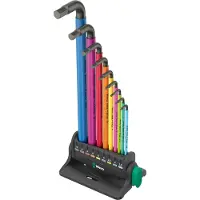 Wera 950/9 Hex-Plus Multicolour 3 Inbus Haakse schroevendraaierset 1.5 mm, 2 mm, 2.5 mm, 3 mm, 4 mm, 5 mm, 6 mm, 8 mm,