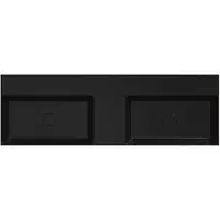 Xenz Dolce keramisch wastafelblad 140 met 2 kommen (141x46) zwart mat