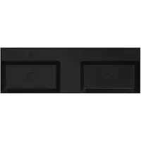 Xenz Dolce keramisch wastafelblad 140 met 2 kommen en 2 kraangaten (141x46) zwart mat