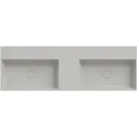 Xenz Dolce keramisch wastafelblad 140 met 2 kommen (141x46) cement