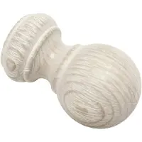 Gardinia kogels, 2 stuks, eindstukken, hout, kastanje-eiken, voor gordijntechniek, diameter 25 mm
