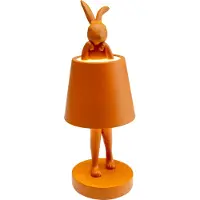 Kare LED-batterijlamp Animal Rabbit, oranje, IP54, 29 cm dimbaar, geel / oranje, Woon-/ Eetkamer, Kunststof, Design
