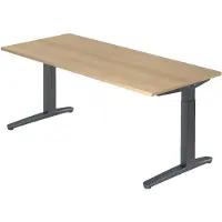 Hjh OFFICE PRO XTRA XB 19 GG - 180 x 80 Eiken Tafelhoogte I In hoogte verstelbaar