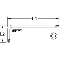 Ks Tools 151.4283, L-vormige sleutel, Torx, T80, geel, staal, 380 mm, 88 mm