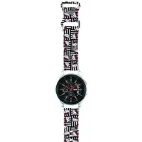 Sourcing Pasek Uniwersalny HKUWLSDIESK Siliconen Koppen & Strepen czarny/zwarte band 22mm (22 mm, Roestvrij staal, Silicone), Horlogebandjes, Zwart