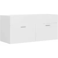 Möbelando Badkamer set "Prödel" gemaakt van spaanplaat in de kleur wit. Afmetingen (breedte/hoogte/diepte): 100x46x38 cm