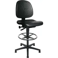 Topstar Werkdraaistoel | vloerglijder + voetring | polyurethaanschuim zwart | 590-840 mm | 1 stuk - 72240 PU0T